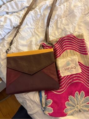 Soruka Recycled Leather 4-Way Convertible Crossbody Bag | NWT
